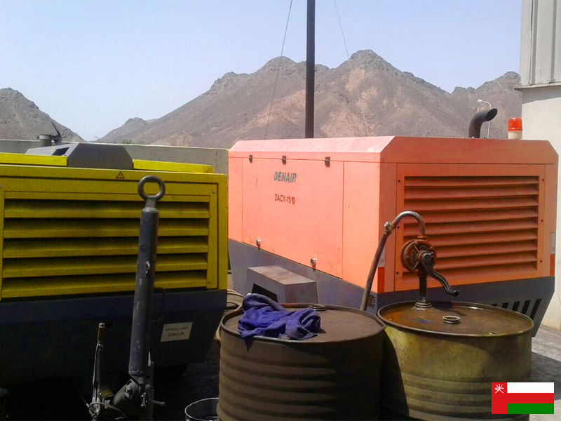 Compresor de Aire Portátil de Diesel para Chorro de arena en Omán